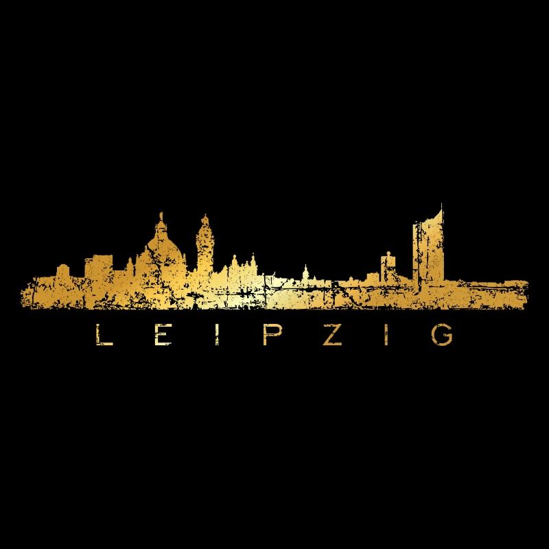 Leipzig skyline (vintage / golden yellow) Leipzig
