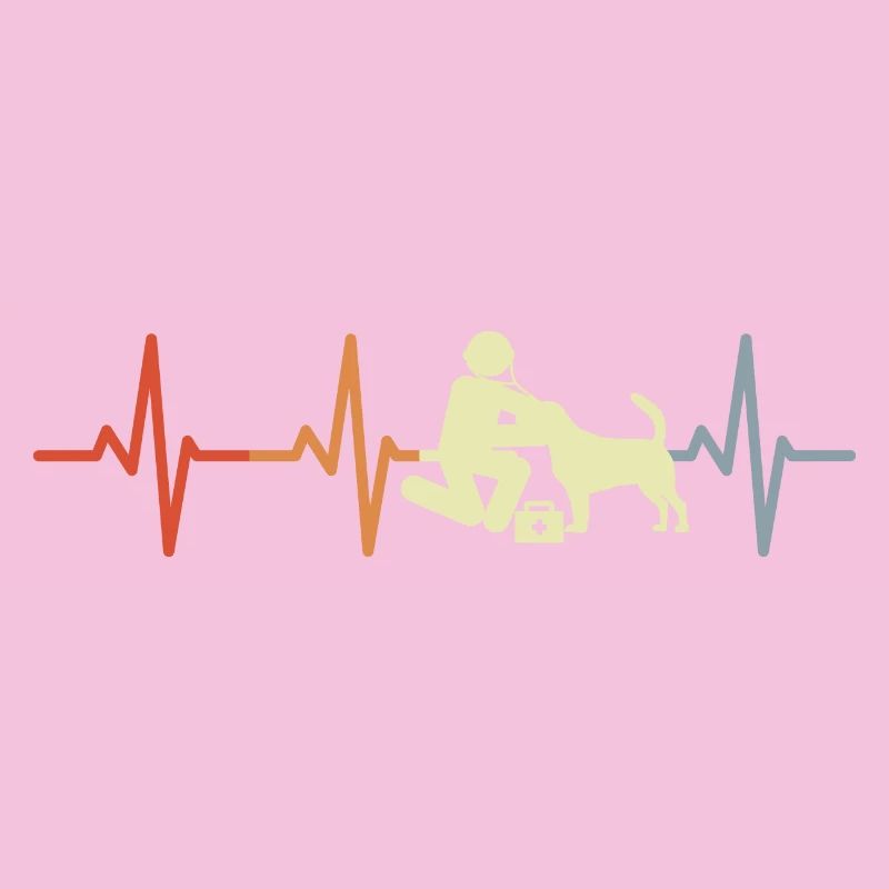 Veterinarian Stick Figures ECG