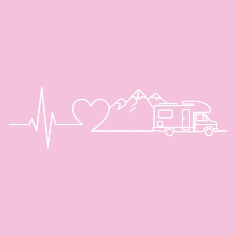Camping Heartbeat Caravan – Line Art Design