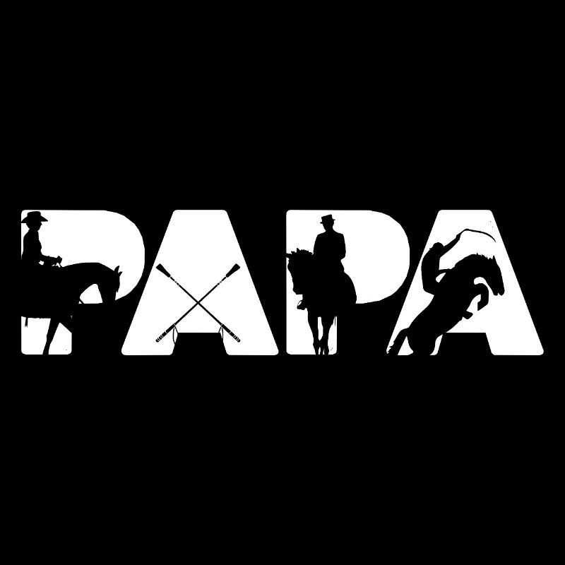 Silhouette équestre du cavalier Papa
