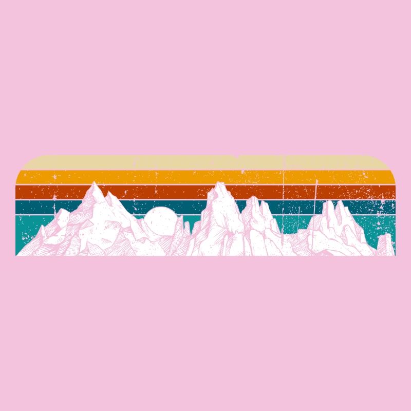 Retro Mountain Sunset
