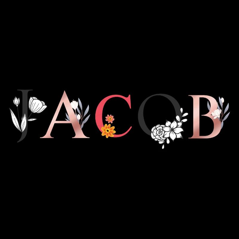 JACOB Art du nom avec fleurs brodées