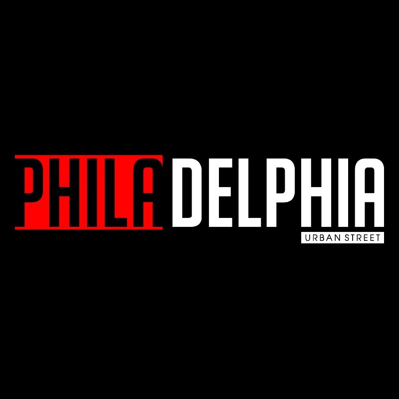 Colorful text-based design of Philly and Delta