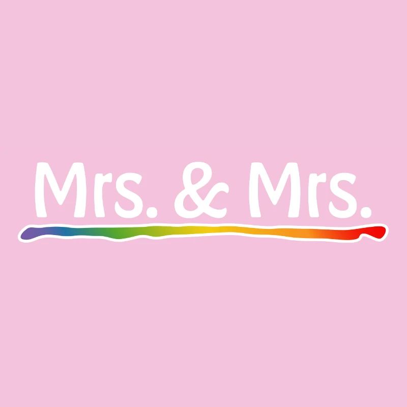 Rainbow Mrs and Mrs white LGBT lgbtqi queer