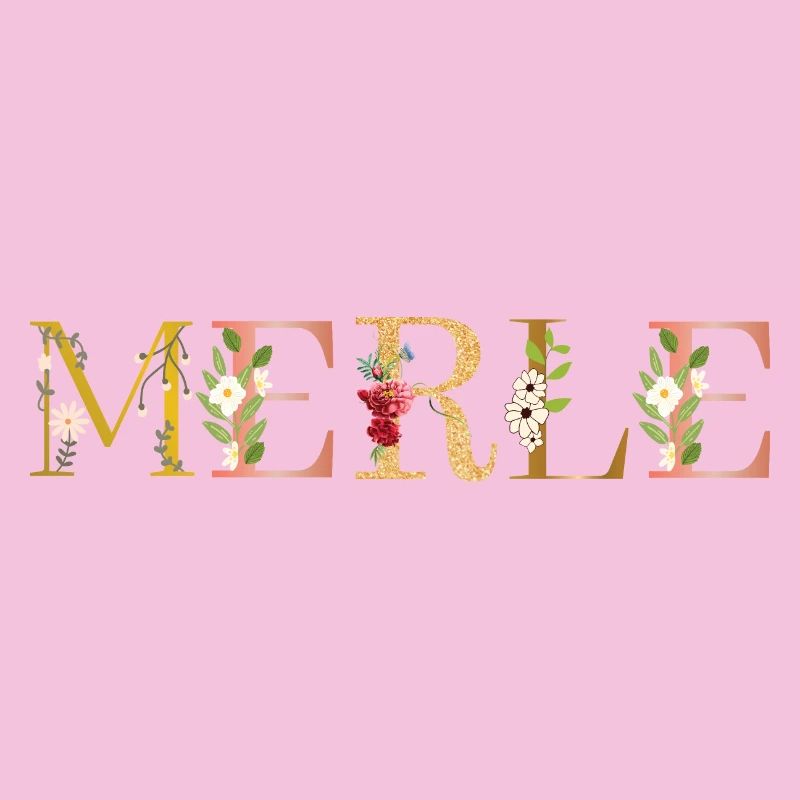 MERLE name adorned with flowers