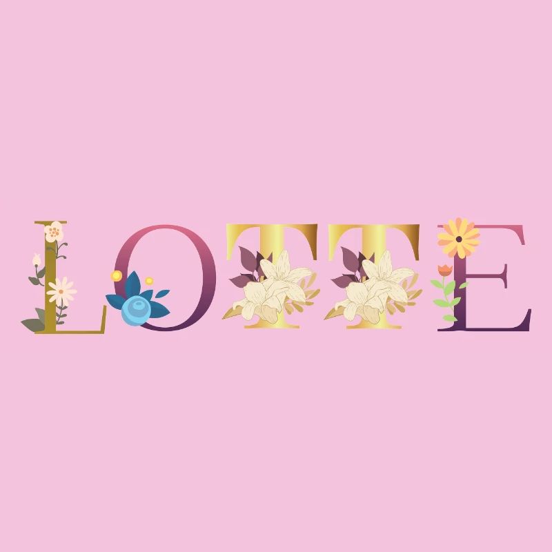Le nom LOTTE est orné de fleurs