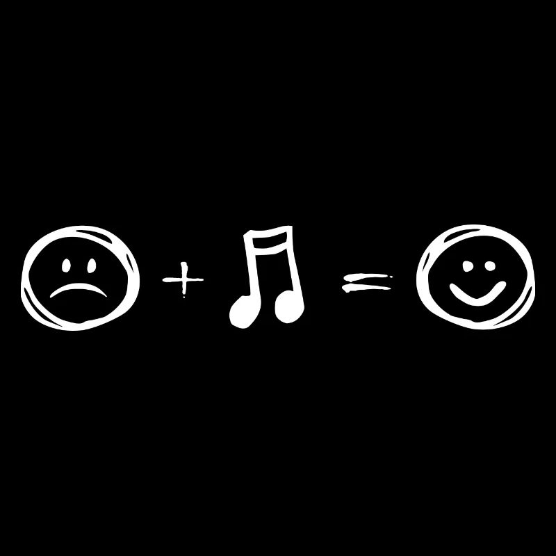 La musique rend heureux - des notes tristes sourient