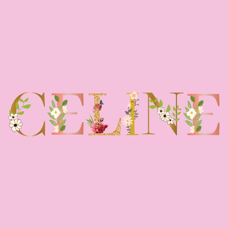 Prénom de Céline orné de fleurs