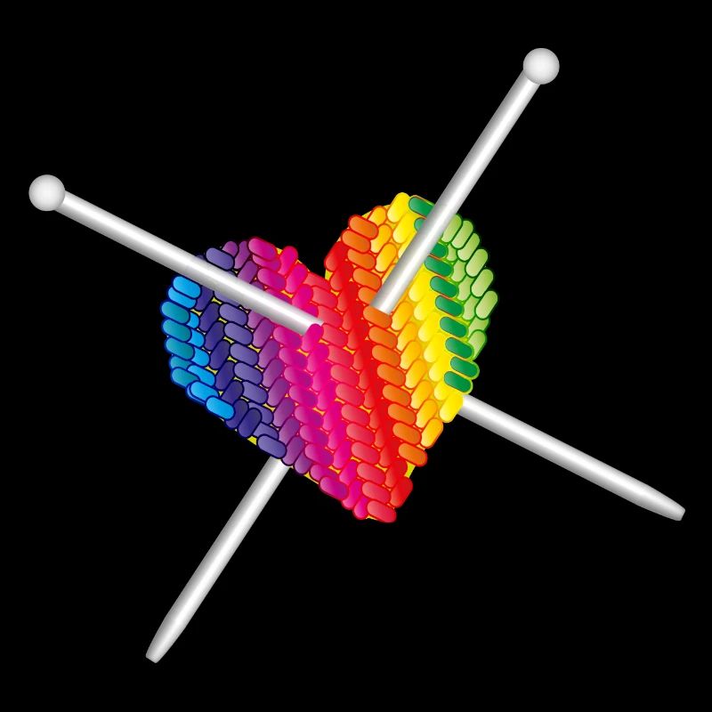 Mit Liebe gestrickt - Stricknadel mit Strick Herz