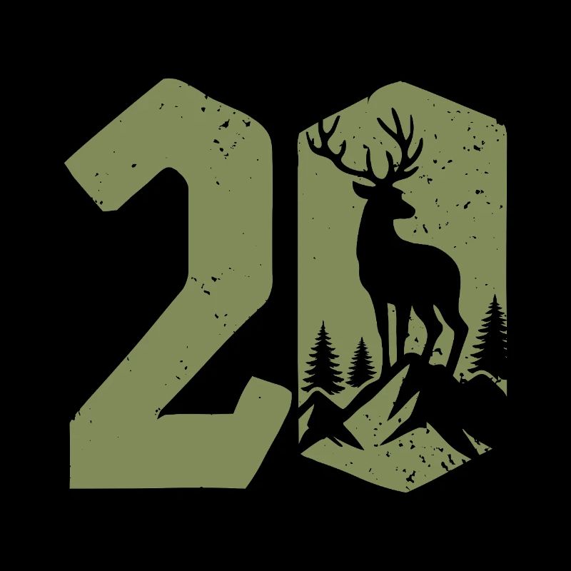 Chasseur 20e anniversaire Chasse 20 ans Numéro Cerf
