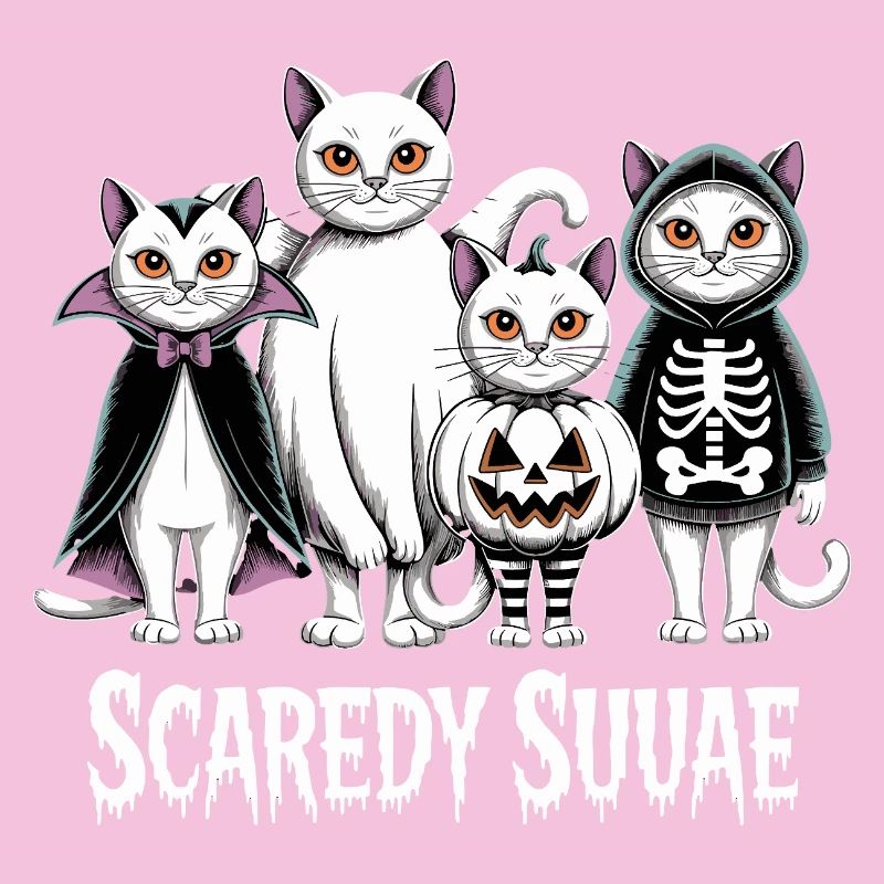 Scaredy Suvae Halloween Katzen Motiv