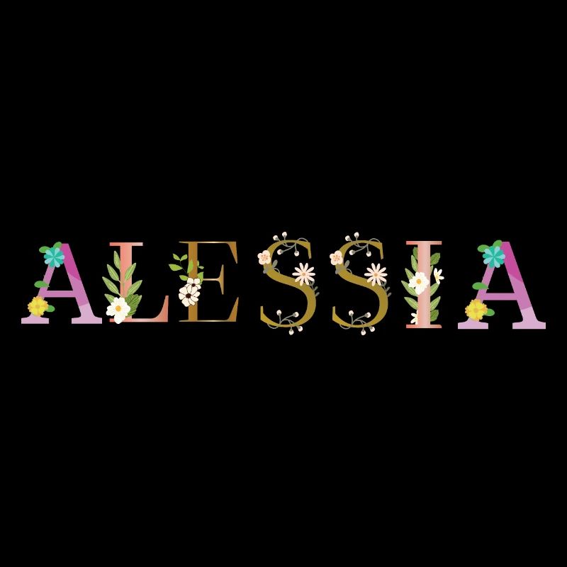 ALESSIA Name mit Blumen geschmückt