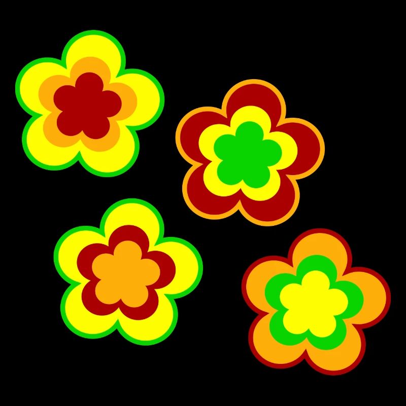 des années 70 motif de fleur