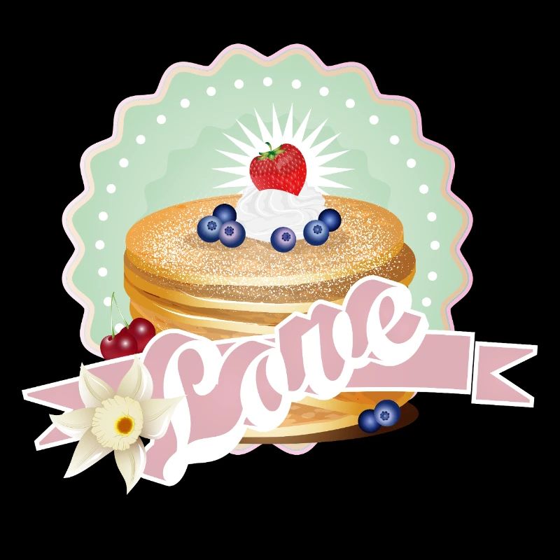Charmant motif de crêpe à la crème et aux baies