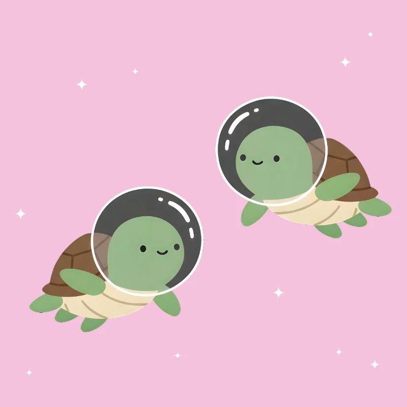 Tortues de l’espace mignonnes