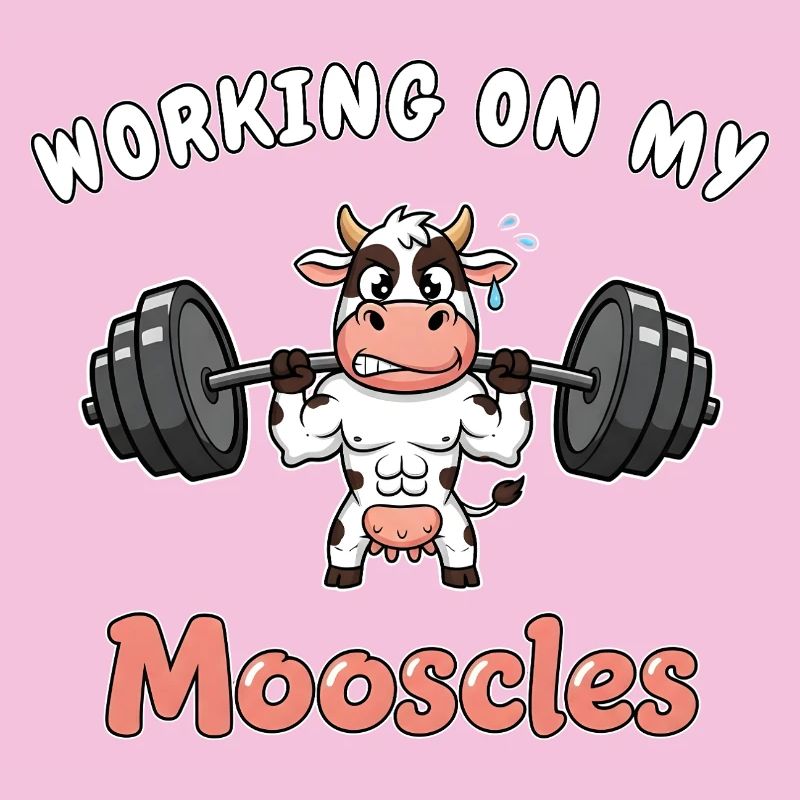 Cow - Working on my Mooscles - Funny Gym Design