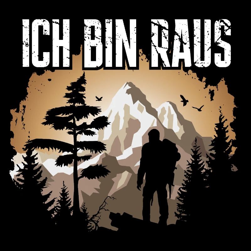 Bergwanderer Silhouette im Gebirge