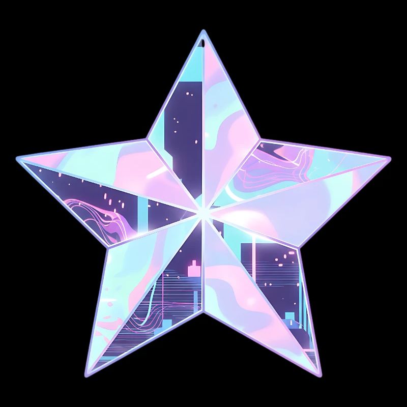 Pastel Star Neon Skyline