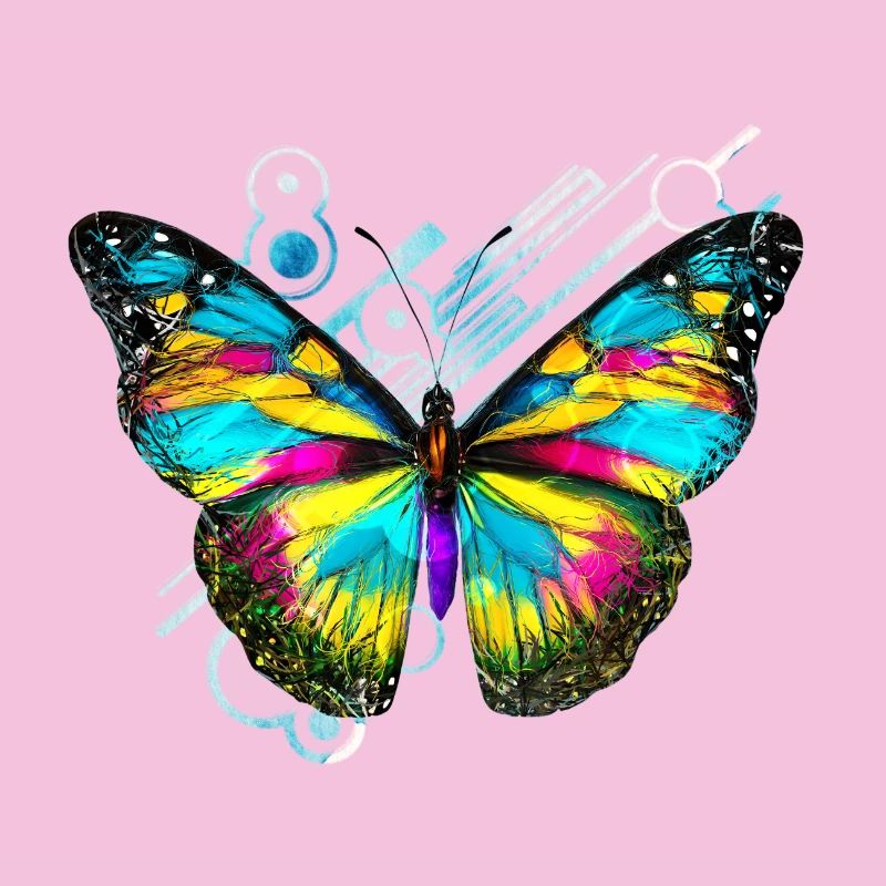 Abstract Rainbow Butterfly
