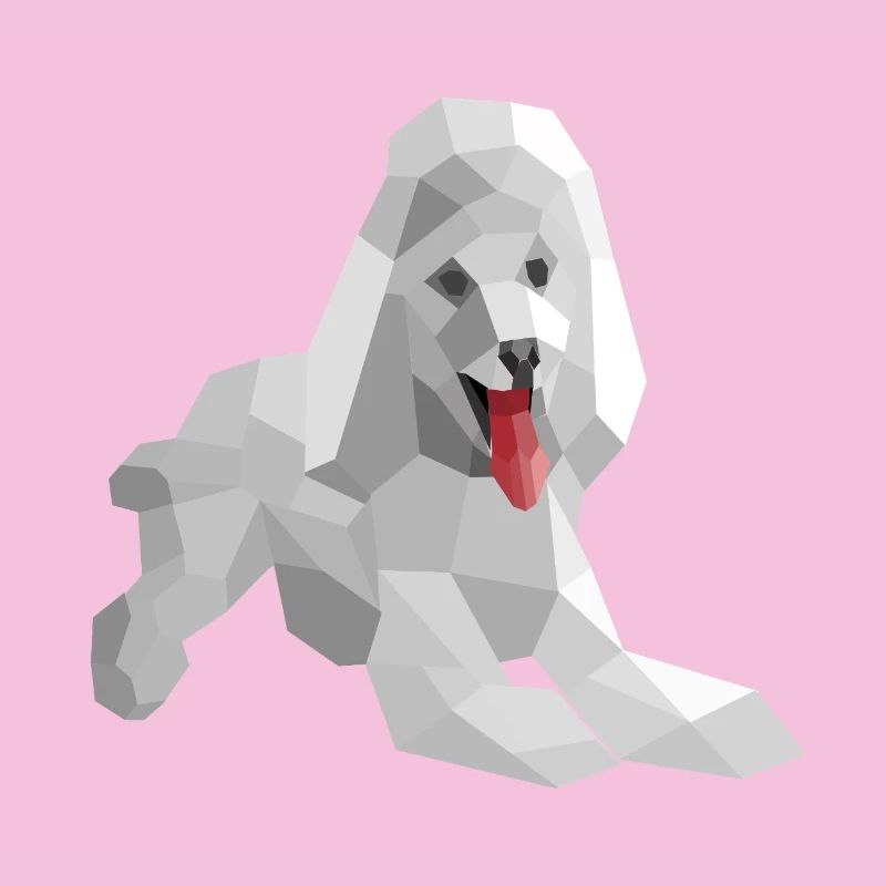 Elegant low poly poodle