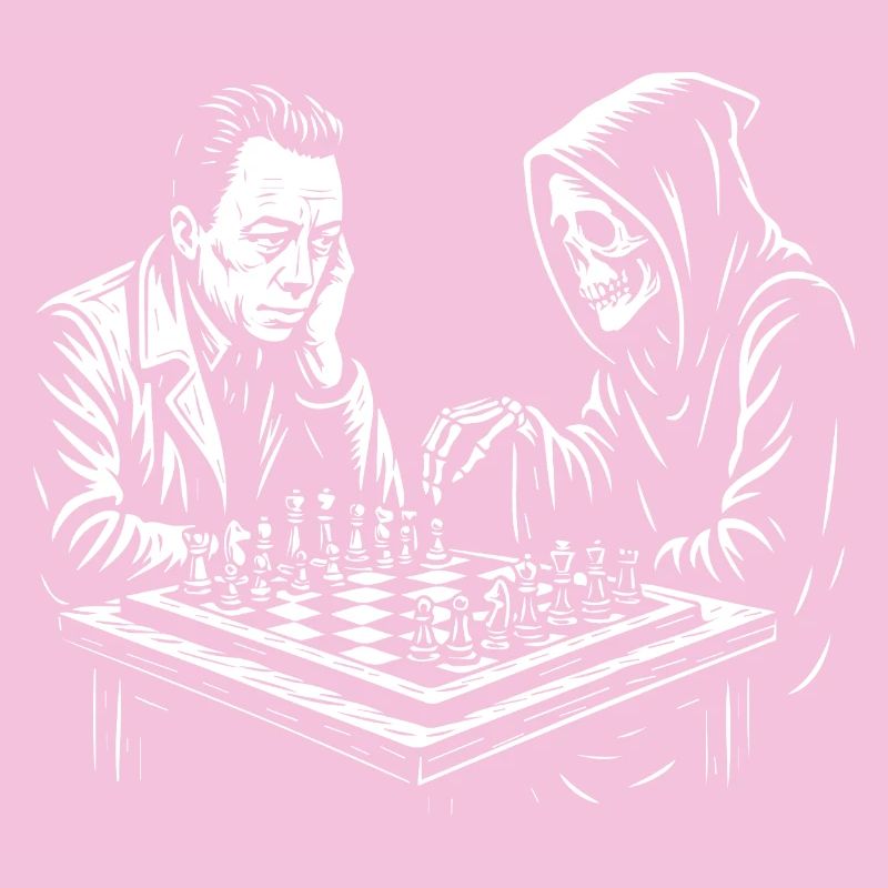 Albert Camus plays chess with grim reaper