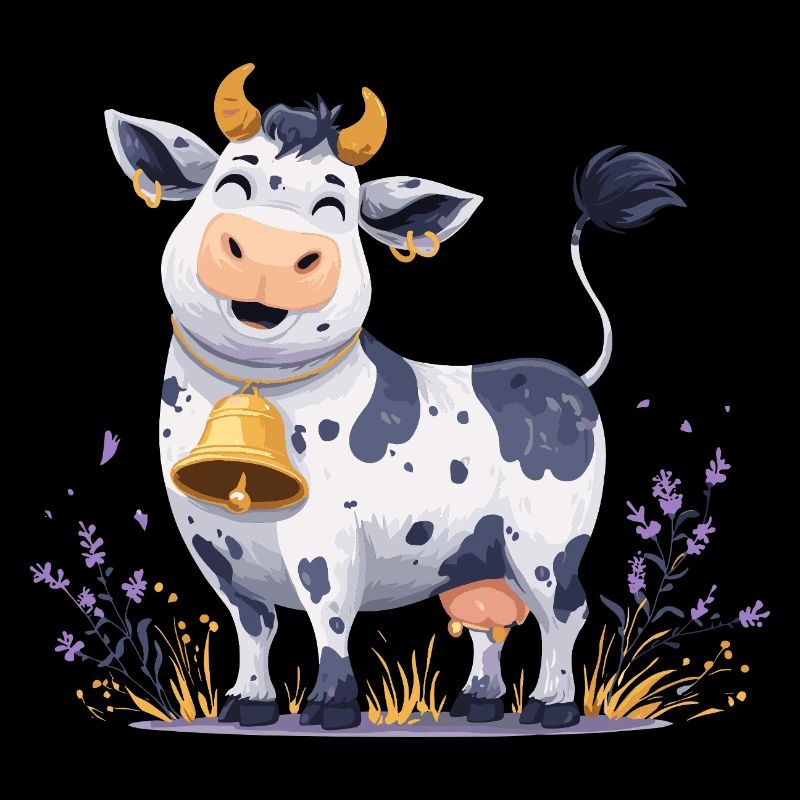 Vache drôle avec la clochette