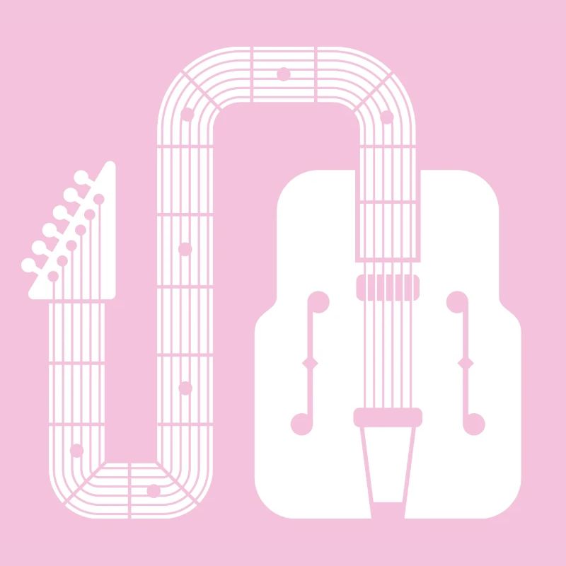 Forme abstraite Guitare rétro