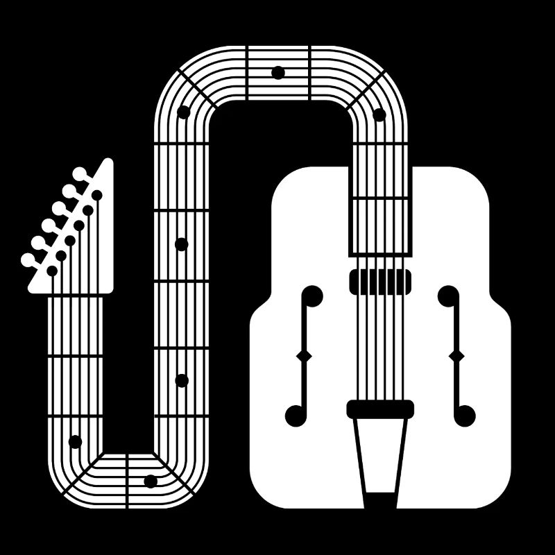 Abstract Shape Retro Guitar