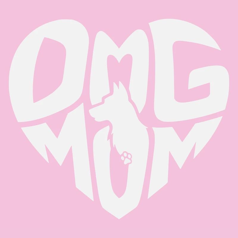Dog Mom, Hundemama Herz Emblem