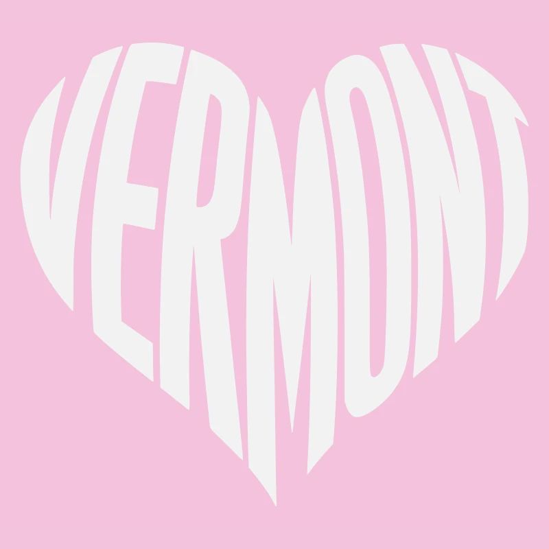 Vermont, USA Heart Typography