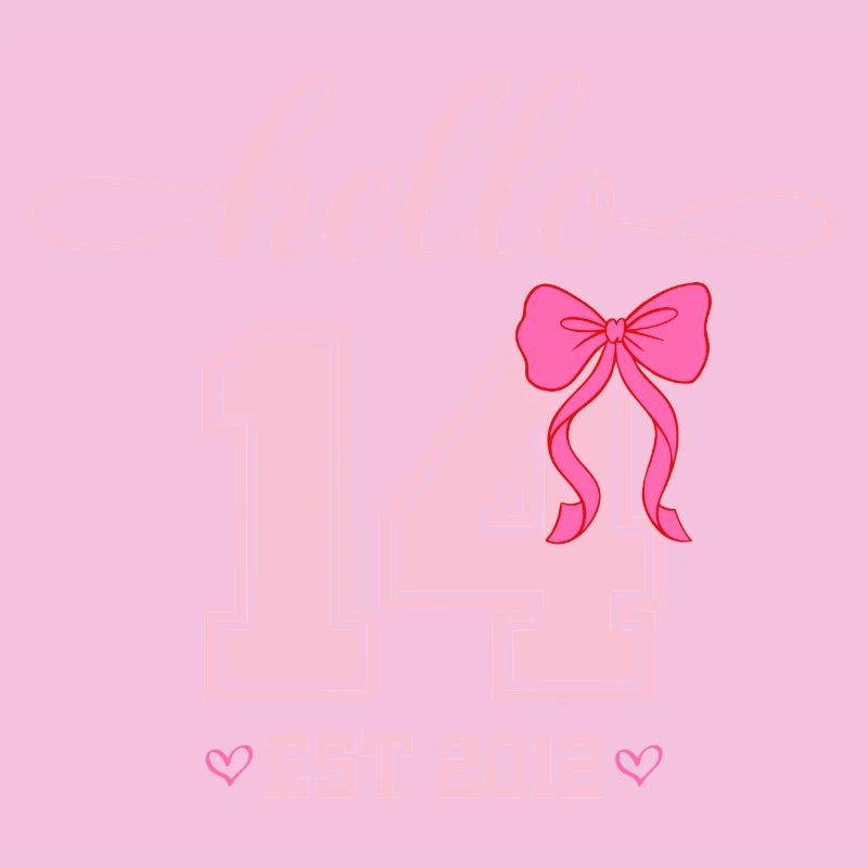 Hello 14 Est 2012 Mädchen Geburtstag Design