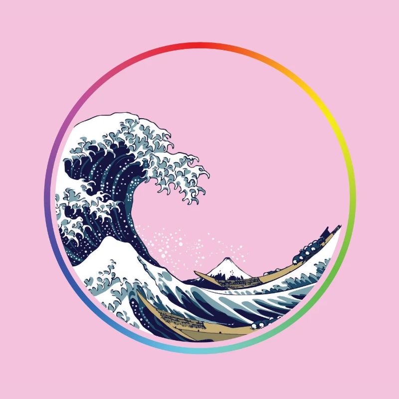Cercle de vagues arc-en-ciel