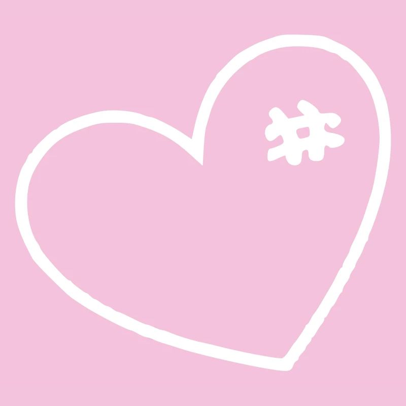 Coeur blanc avec points de suture