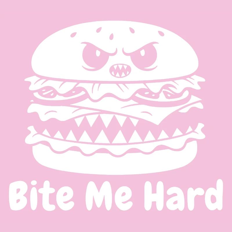 Angry hamburger bite design