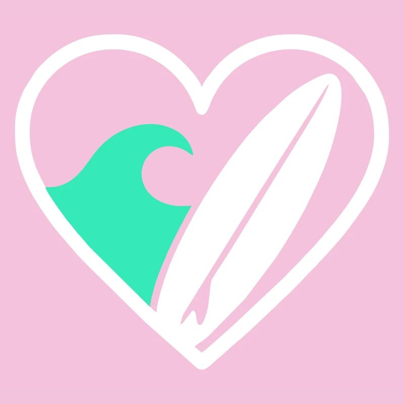 Surf Heart Board Wave Ocean Geschenk