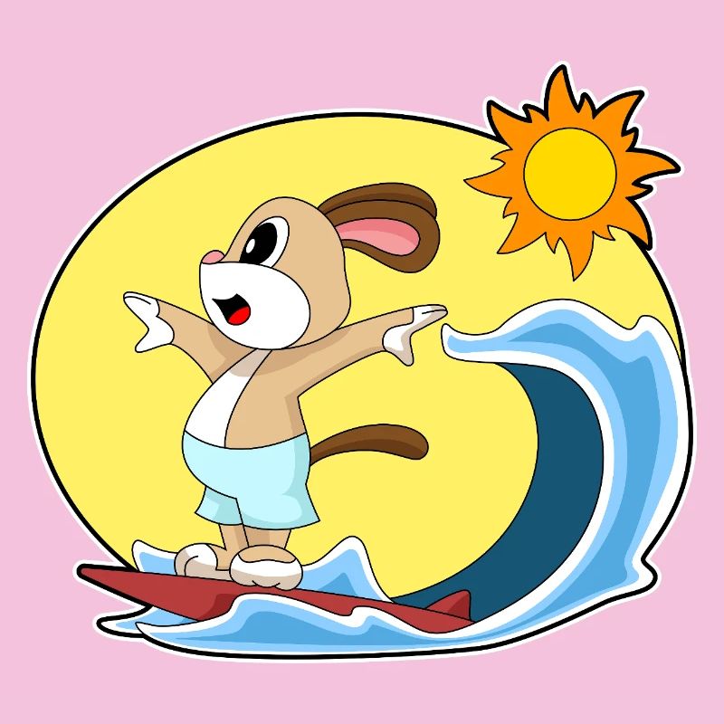 Été de surf sur planche de surf pour chiens