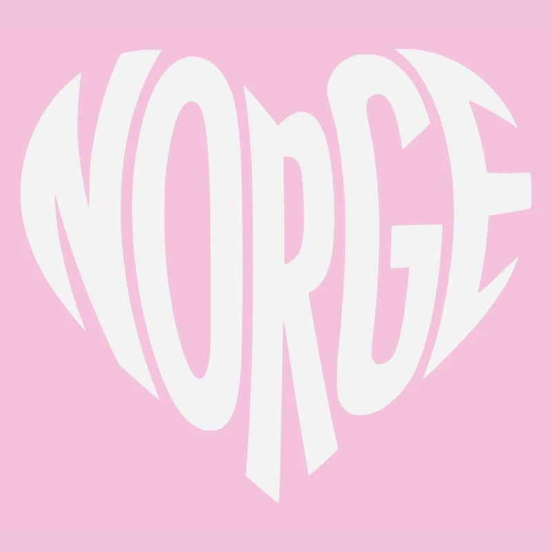 Norge, Norway Heart Typo