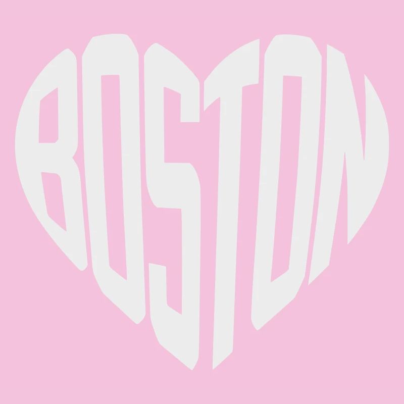 Boston Heart Typo Print