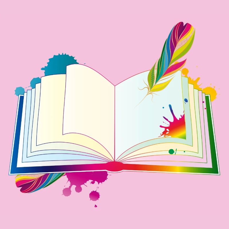 journal hétéroclite avec plume et blobs
