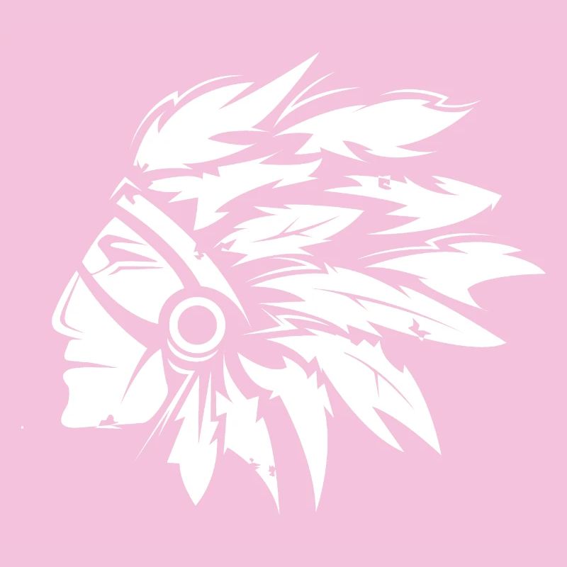 Indian Chief Head Illustration Graphic Art