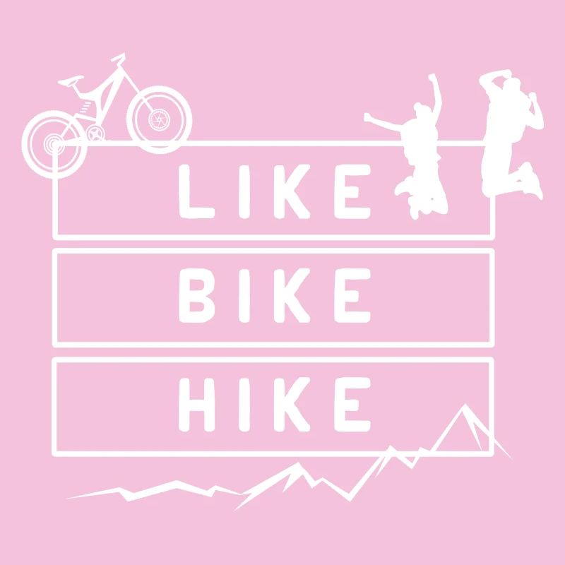 Comme Bike Hike Mountains Hiking – Citation de conception graphique