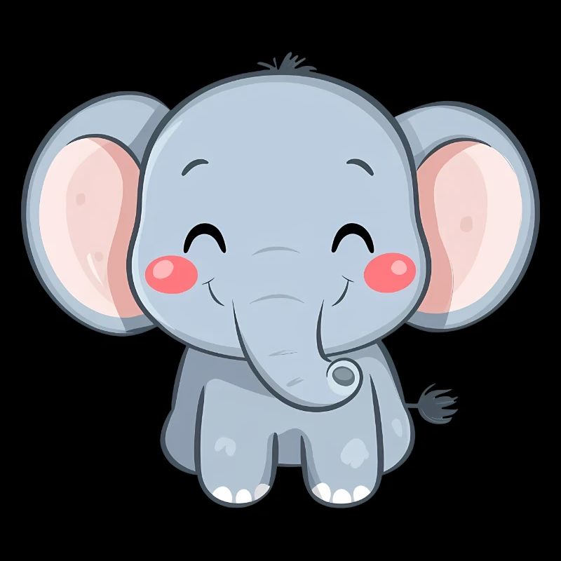 Cute Happy Elephant - Adorable Cartoon