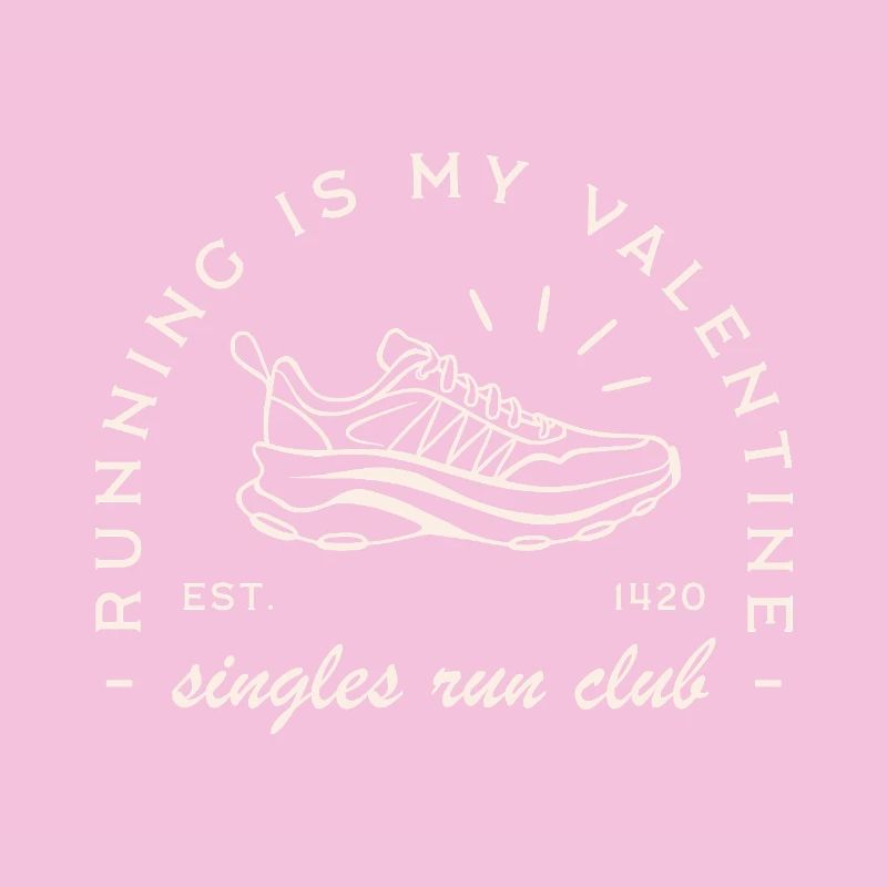 Valentinstags-Lauf eines lustigen Einzel-Run-Clubs