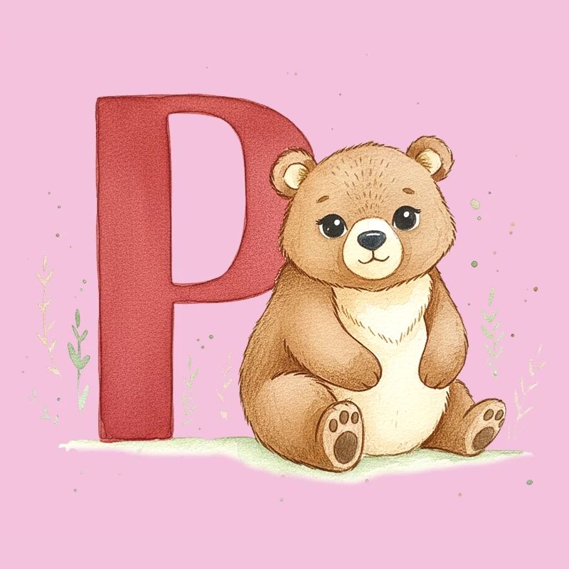 Bär mit Buchstabe P