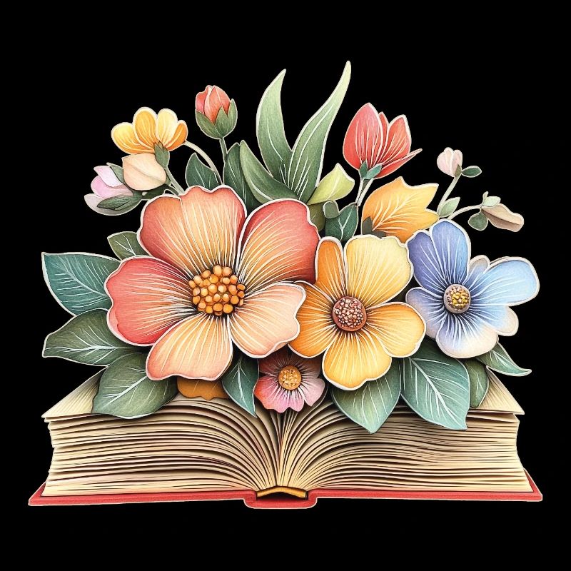 Buch mit Blumen