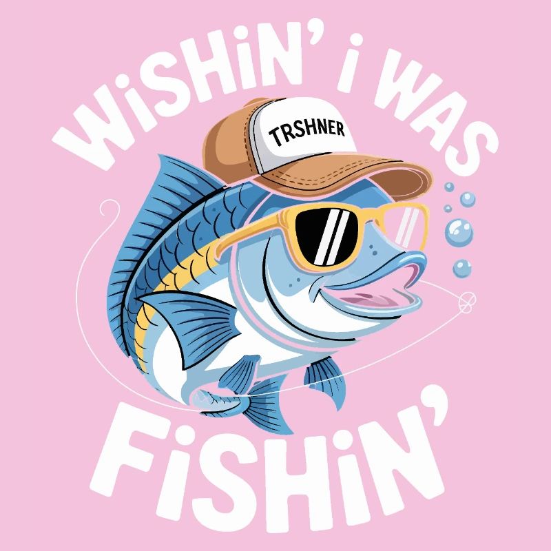 Humorous fish with surf accessories