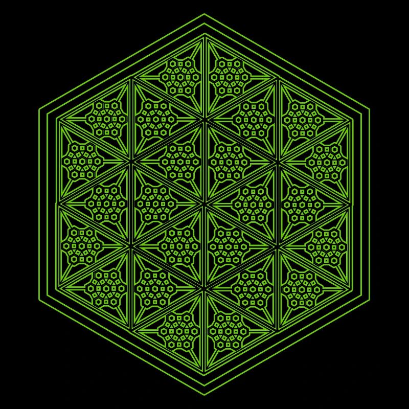 Geometric Hexagon Pattern Yoga Goa Psytrance