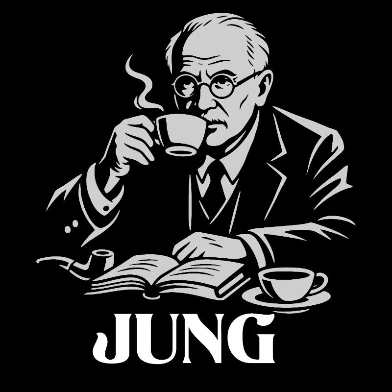 Carl Gustav Jung trinkt einen Kaffeeportarit