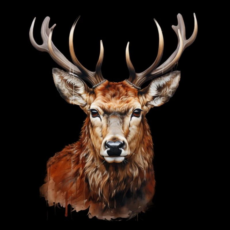 Portrait de cerf rouge – Motif de la faune alpine