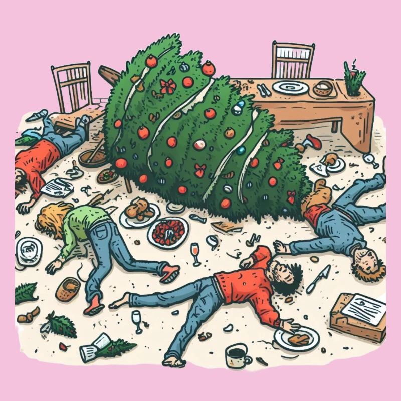 Fête exubérante du sapin de Noël
